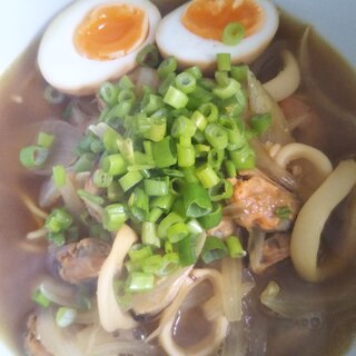 手作り醤油シーフードラーメン!